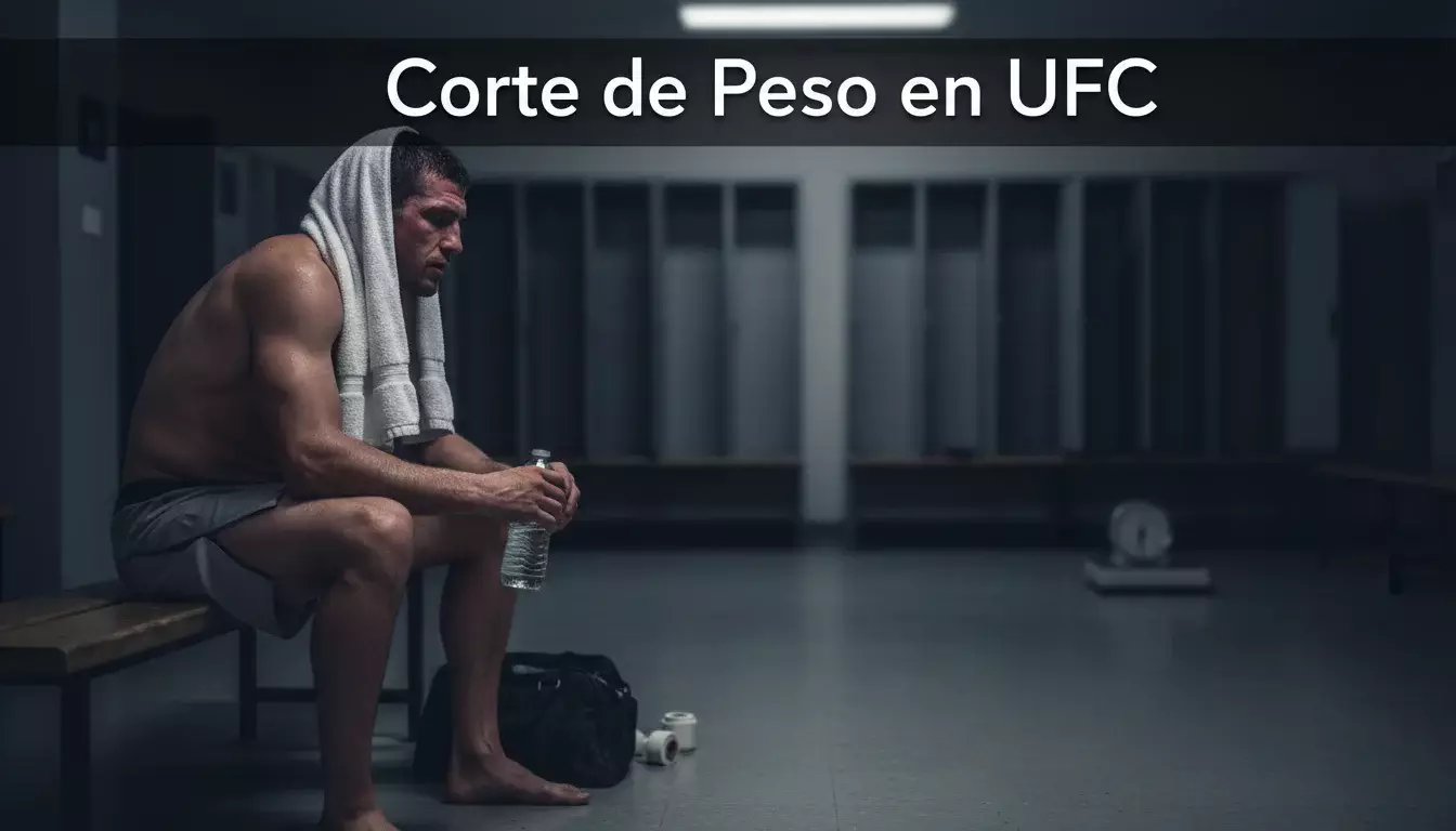 Peleador de MMA en la báscula durante el pesaje oficial de UFC
