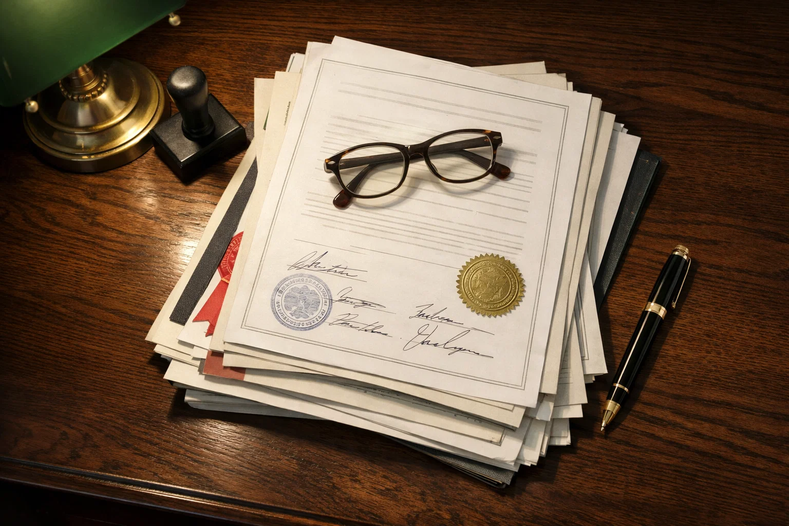 Documentos oficiales de licencia de juego sobre escritorio